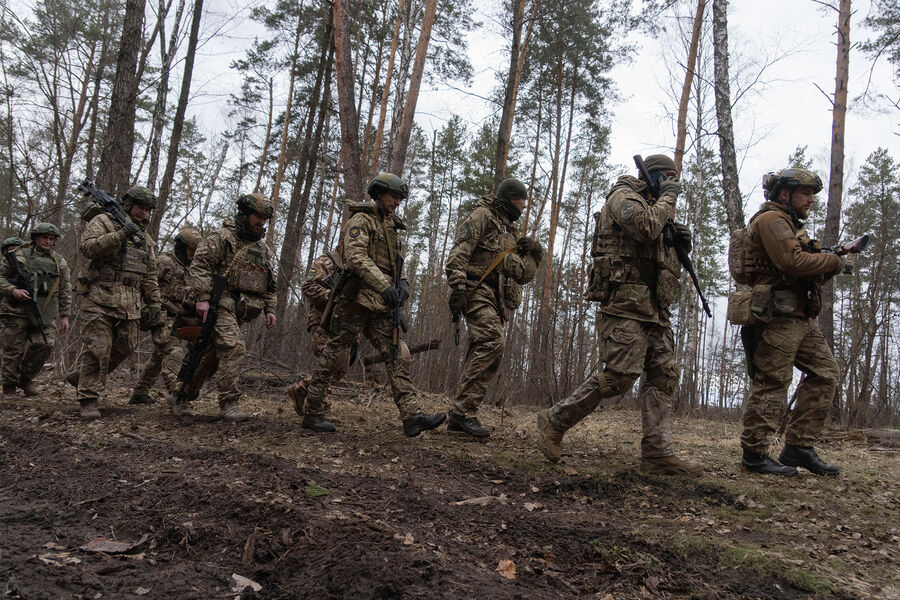 Украинские военнослужащие проходят боевые учения в Киевской области, 2023 год