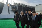 Владимир Путин прибыл на осмотр объектов в сопровождении всех ответственных лиц