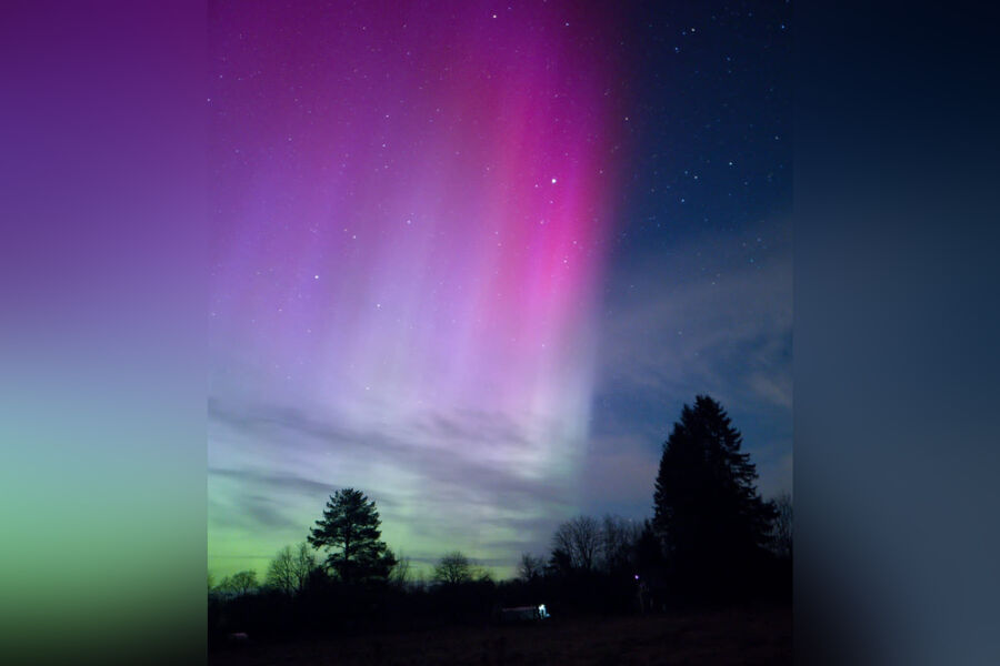 Северное сияние в&nbsp;Ленинградской области, 17&nbsp;апреля 2025&nbsp;года