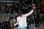 Рафаэль Надаль после победы над Новаком Джоковичем из Сербии на Открытом чемпионате Франции по теннису, 2020 год