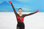 Камила Валиева во время выступления в произвольной программе женского одиночного катания на соревнованиях по фигурному катанию на XXIV зимних Олимпийских играх в Пекине, 17 февраля 2022 года