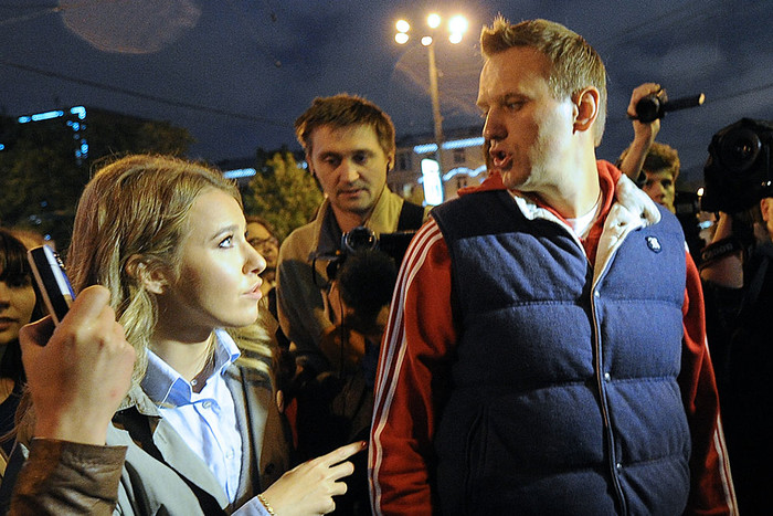 Блогер Алексей Навальный и телеведущая Ксения Собчак