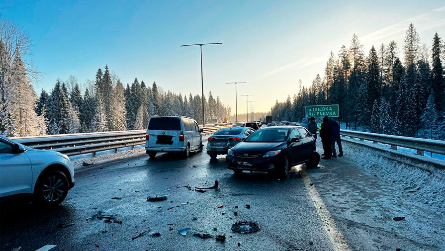 На трассе Нева в Новгородской области произошло массовое ДТП с 11 автомобилями