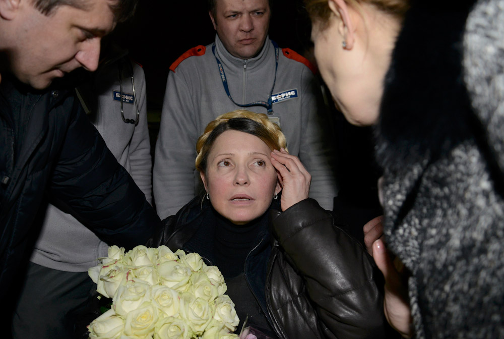 Юлия Тимошенко в аэропорту Киева