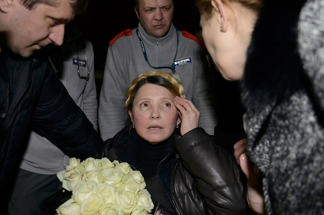 Юлия Тимошенко в аэропорту Киева