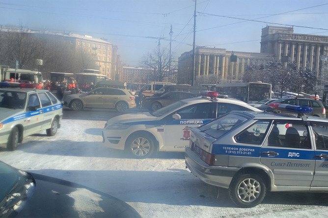 Ситуация у станции метро «Московская» в Санкт-Петербурге, 21 февраля 2018 года