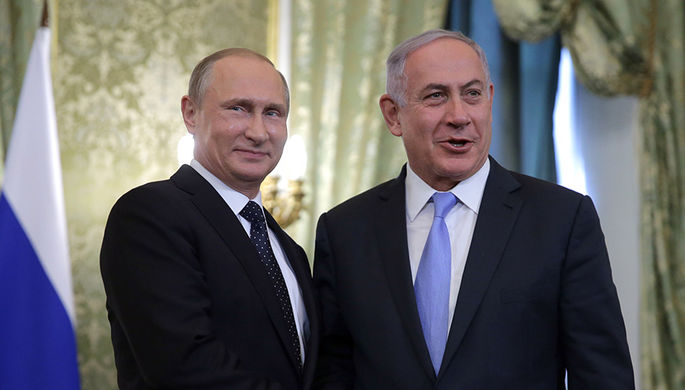 Президент России Владимир Путин и премьер-министр Израиля Биньямин Нетаньяху