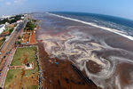 Вид на пляж Марина после цунами в Индии