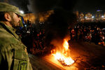 Во время беспорядков в центре Киева в годовщину «майдана»