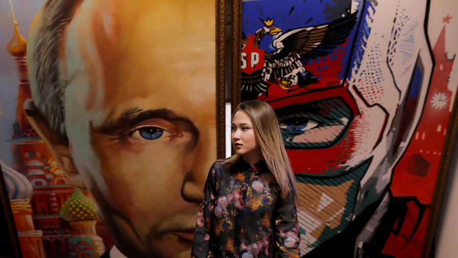Картина с&nbsp;изображением Владимира Путина на&nbsp;выставке в&nbsp;Москве, 6&nbsp;декабря 2017&nbsp;года