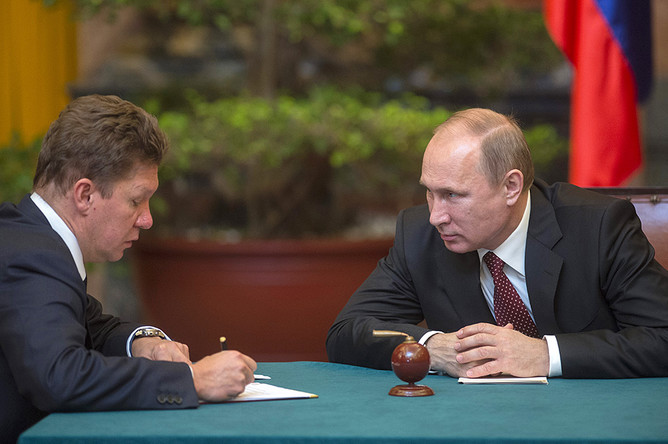  Президент России Владимир Путин и председатель правления ОАО «Газпром» Алексей Миллер 