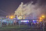 Пожар в жилом доме после падения истребителя-бомбардировщика Су-34 в Ейске, 17 октября 2022 года