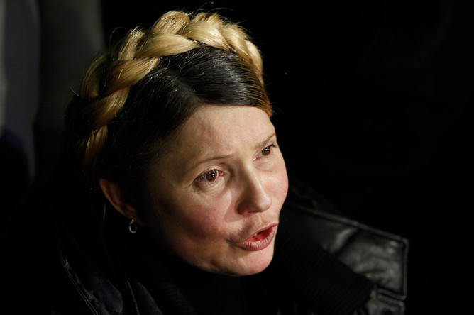 Юлия Тимошенко в аэропорту Киева