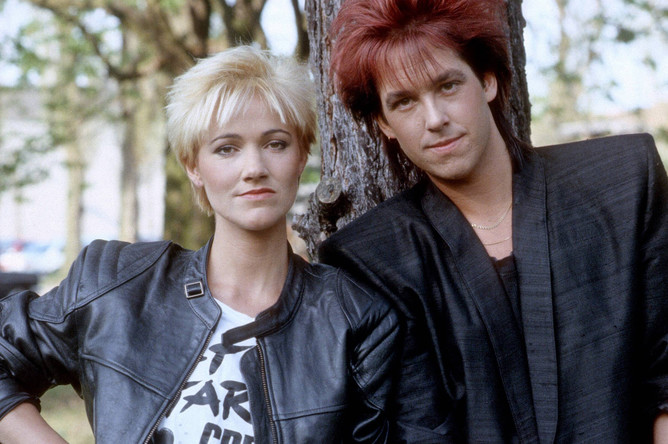 Участники поп-группы Roxette Мари Фредрикссон и Пер Гессле, 1987 год
