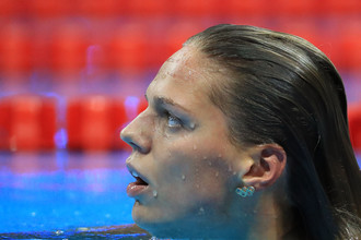 Юлия Ефимова сразу после финиша на 200-метровке