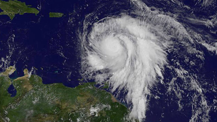 Спутниковый снимок урагана «Мария», 18 сентября 2017 года