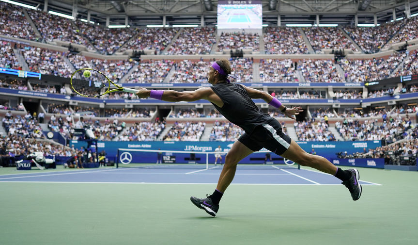 Рафаэль Надаль на турнире US OPEN в Нью-Йорке, 2019 год