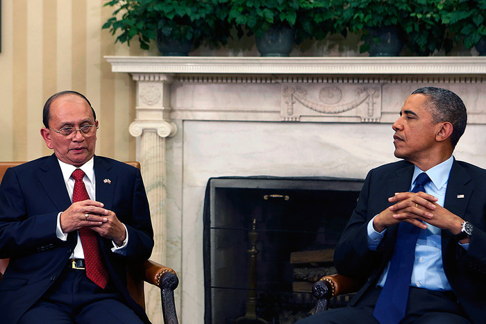 Президент США Барак Обама и президент Мьянмы Тейн Сейн