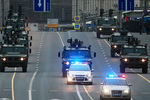 Бронеавтомобили «Тигр» во время проезда военной техники по Тверской улице перед репетицией парада на Красной площади
