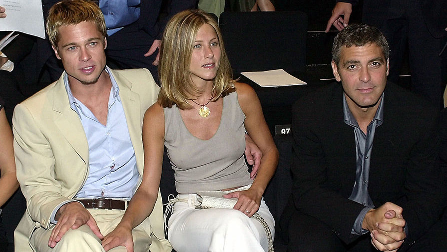 Брэд Питт, Дженнифер Энистон и Джордж Клуни в 2001 году
