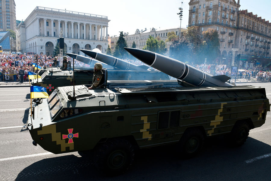 Тактические ракетные комплексы «Точка-У» на военном параде в Киеве по случаю Дня независимости Украины, 2018 год