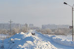 Въезд в заброшенный поселок Цементнозаводский в 18 км к северо-востоку от Воркуты