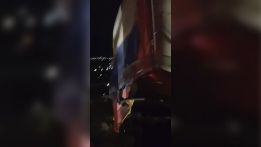 Российский флаг вернули в центр Мелитополя