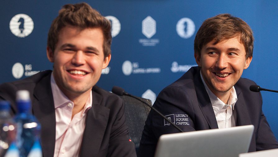 Магнус Карлсен (слева) и Сергей Карякин своими игрой и поведением немало поспособствовали коммерческому успеху матча за шахматную корону
