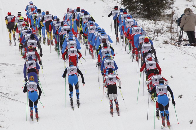 Скиатлон в Рыбинске российские лыжники выиграли командой