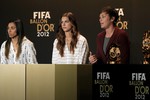 У женщин на «Золотой Мяч» номинированы бразильянка Марта, а также олимпийские чемпионки Лондона американки Алекс Морган и Эбби Вамбах