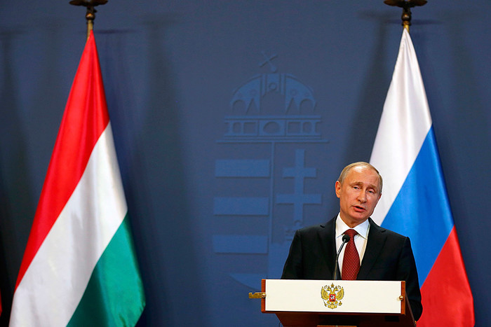 Президент РФ Владимир Путин на переговорах в Венгрии