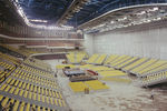 Внутренний вид второй части зала строящегося крытого стадиона «Олимпийский», 1980 год