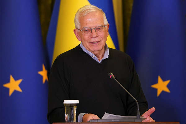Жозеп Боррель на пресс-конференции в Киеве, Украина, 8 апреля 2022 года