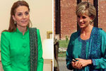 Герцогиня Кэтрин в Пакистане в 2019 году и принцесса Диана в Пакистане в 1997 году (коллаж)