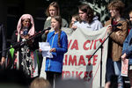 Грета Тунберг выступает на климатической забастовке в Айова-Сити, 4 октября 2019 года