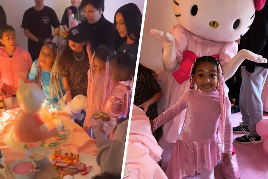 Ким Кардашьян устроила вечеринку в стиле Hello Kitty для младшей дочери ...