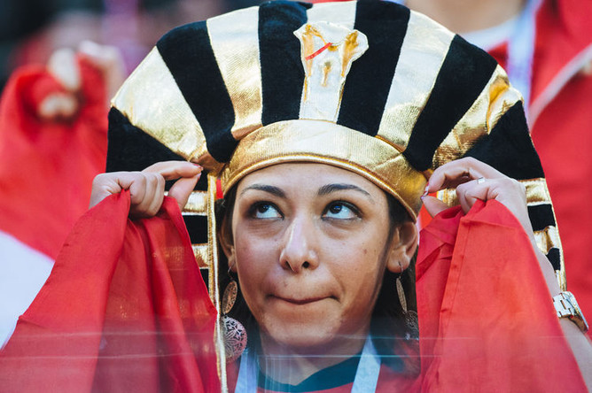 Болельщица во время матча в рамках чемпионата мира по футболу, июнь 2018 года