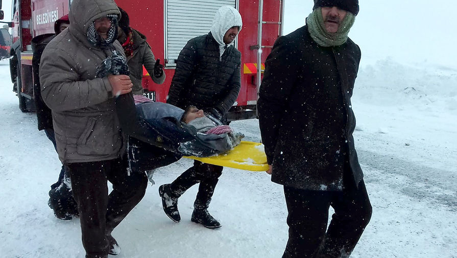 Спасательные работы на&nbsp;месте схода лавины в&nbsp;турецкой провинции Ван, 5 февраля 2020 года