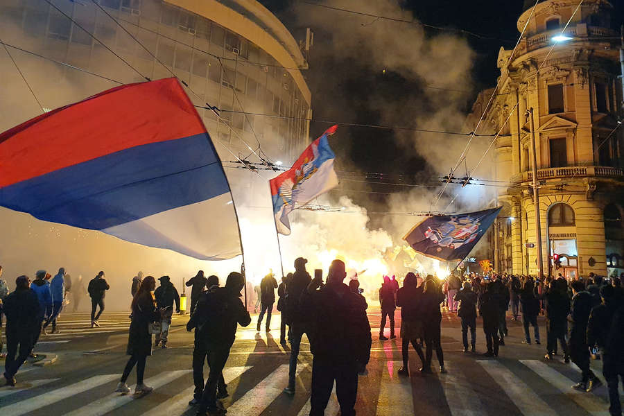 Участники митинга в&nbsp;поддержку России в&nbsp;Белграде, 4&nbsp;марта 2022&nbsp;года