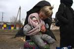 Refugees from Mariupol in the outskirts of the city, March 2022