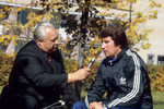 Николай Озеров и главный тренер сборной СССР по футболу Эдуард Малофеев. 1983 год