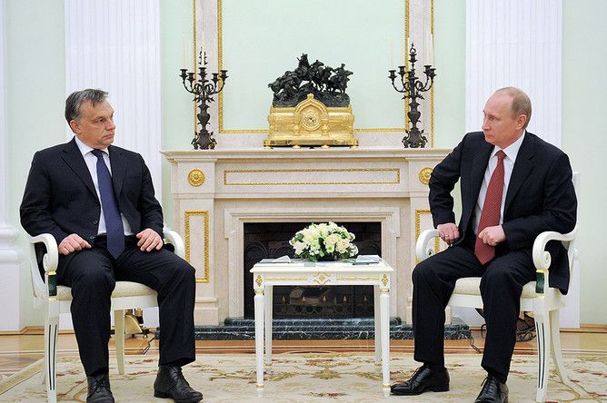 Встреча президента РФ и премьер-министра Венгрии