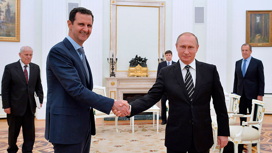Президент Сирии Башар Асад и президент России Владимир Путин во время встречи в&nbsp;Кремле