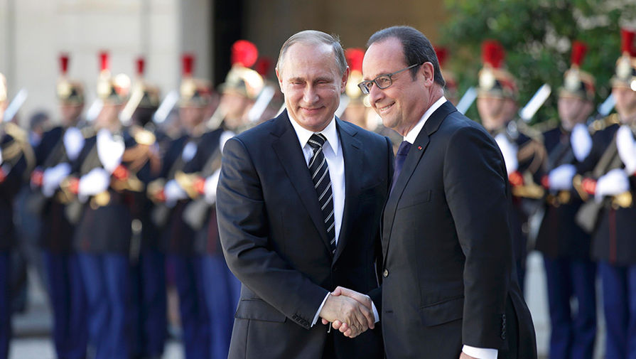 Путин и Олланд на&nbsp;встрече «нормандской четверки»