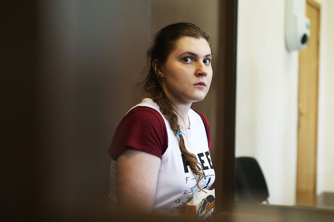 Во время заседания по делу Анны Павликовой в Дорогомиловском суде города Москвы, 16 августа 2018 года