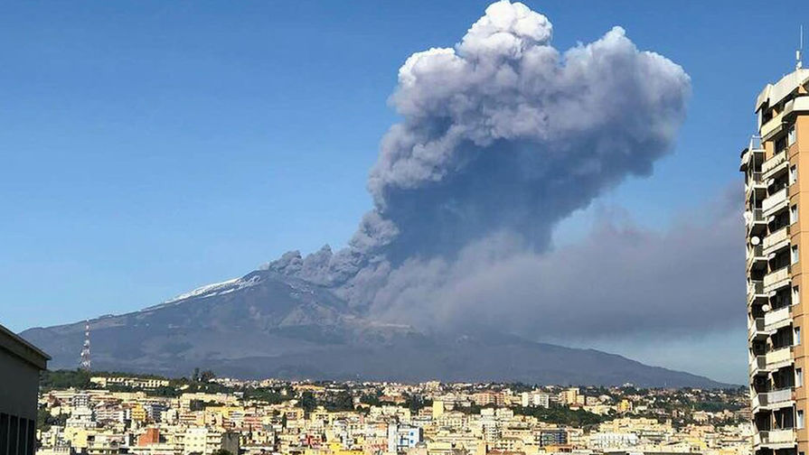 Вид на&nbsp;вулкан Этна, 25 декабря 2018 года