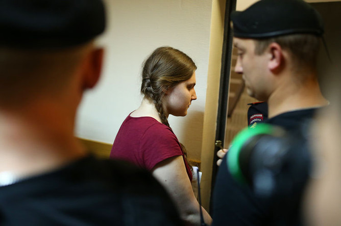 Анна Павликова в Дорогомиловском суде Москвы, 9 августа 2018 года