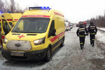 Ситуация на месте ДТП на 472 километре федеральной трассы М-7 «Волга», где столкнулись семь автомашин, 10 января 2020 года