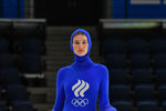 Модель демонстрирует одежду на презентации коллекции бренда Zasport для российских спортсменов для XXIV зимних Олимпийских игр 2022 года в Пекине, 10 декабря 2021 года