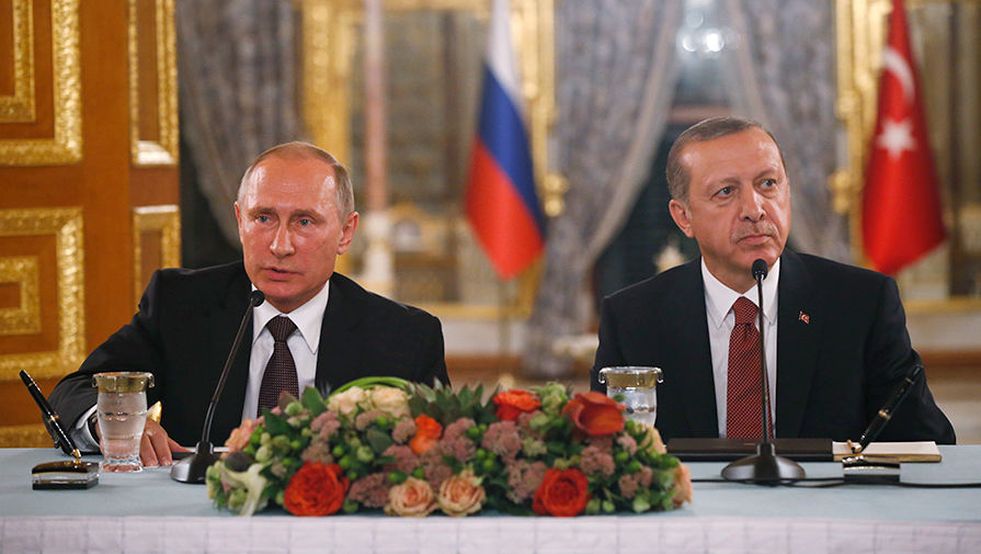 Президент РФ Владимир Путин и президент Турции Реджеп Эрдоган 